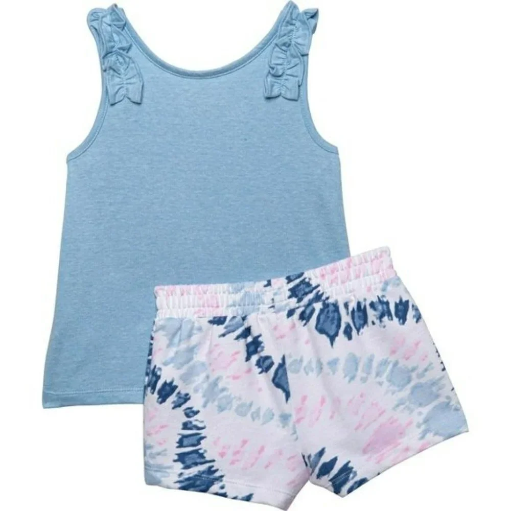 NWT Lucky Brand Palm Tree Tank Top and Tie-Dye Shorts Set